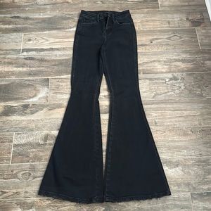 black flare jeans
